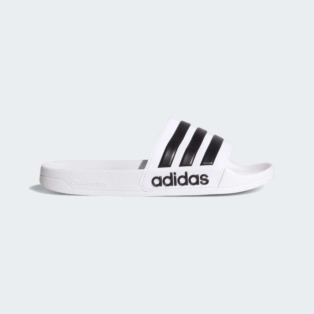 Adidas Men's Adilette Cloudfoam Slides White/Black Ireland AQ1702